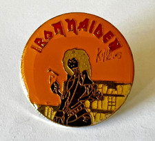 Iron Maiden Killers Enamel Lapel Pin - Round Eddie Mascot 1