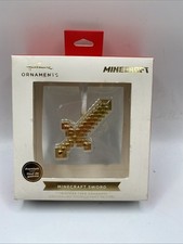 Hallmark Premium Minecraft Gold Sword Chrismas Ornamento 2021 NUEVO