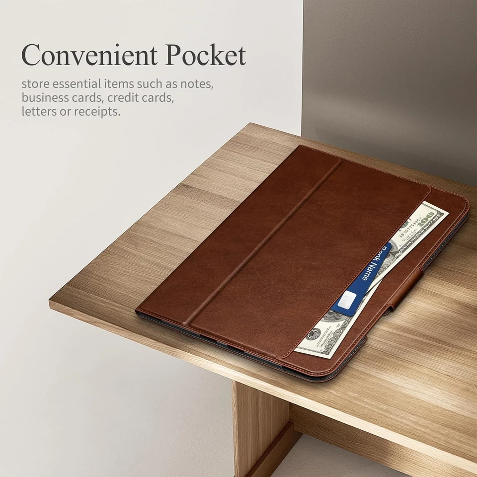 PU Leather Folio Smart Case Cover Stand for iPad Pro 11” 2024/2025 M4/M5 - Brown - Image 2 of 4