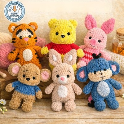 Pooh & Friends: 6 Cute Crochet Amigurumi Animals & Plushies   US English