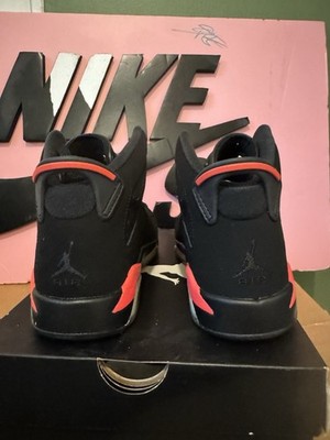 Jordan 6 Retro Infrared Black Athletic Basketball Shoes US 4.5