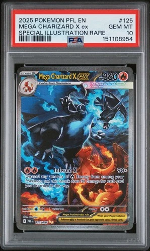 2025 POKEMON PHANTASMAL FLAMES SPECIAL ILLUSTRATION MEGA CHARIZARD X EX PSA 10
