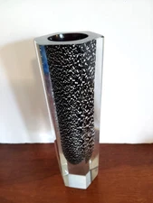 Mandruzzato Murano Lavorato a Mano Italy Art Glass Vase 7.5" Sommerso Art Deco 