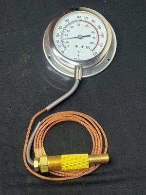 WIKA V35BL5523 VAPOR THERMOMETER, RANGE 20-220°, 6' Lead