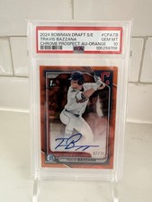 2024 Bowman Draft Sapphire Travis Bazzana Orange Auto /25 PSA 10 Pop 5