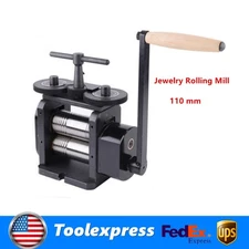110mm Manual Rolling Mill Machine Wire Flat Pattern Sheet Metal Jewelry Tool US
