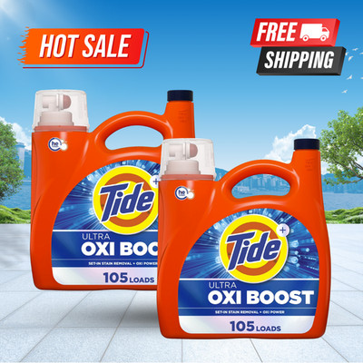 [SALE] Tide Ultra OXI Boost Liquid Laundry Detergent 148 fl oz 105 Loads 2 Pack