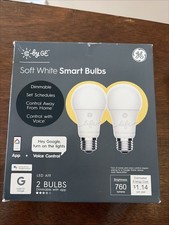 LED A19 GE Soft White Smart Bulbs 2 Pack Dimmable 760 Lumens