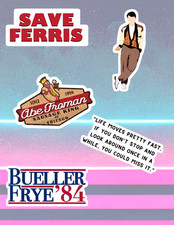 Ferris Bueller's Day Off 80's Movie 4pc Sticker Pack