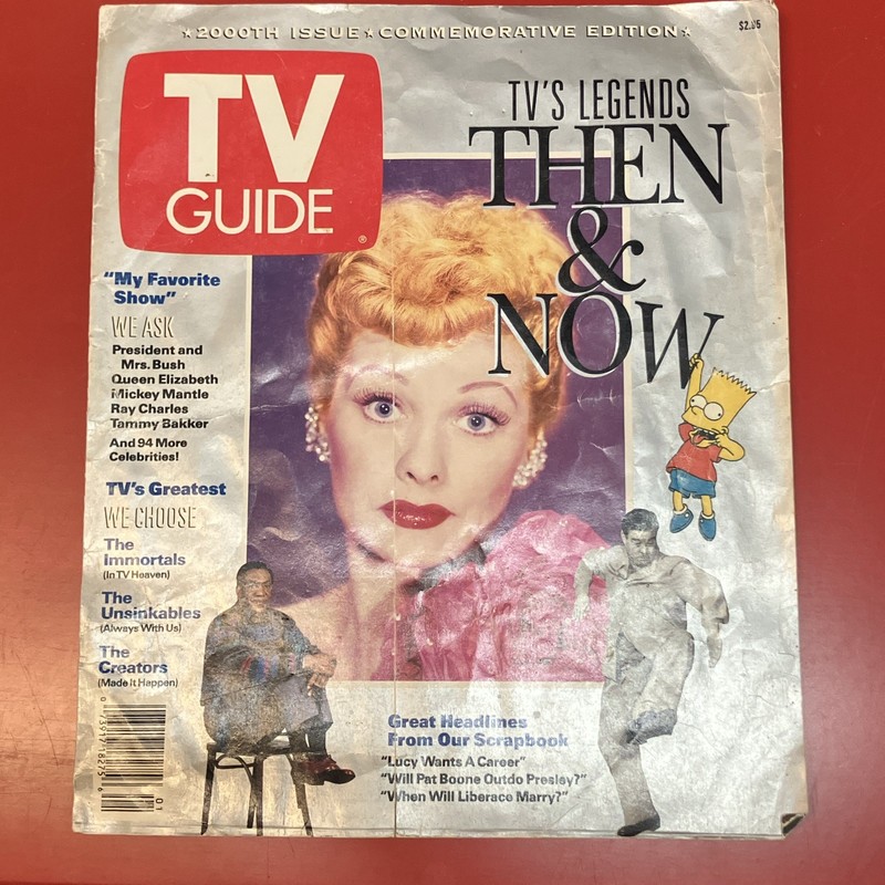 TV Guide Commemorative Edition TV's Legends Then & Now 2000th Issue Cover