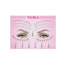VAMA Fashions Silver Crystal Bindi Stickers Bridal Forehead Tika Makeup