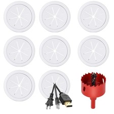 Desk Grommet 2 Inch 50 mm 8 Pack, TV Cord Hider for Wall Mounted White