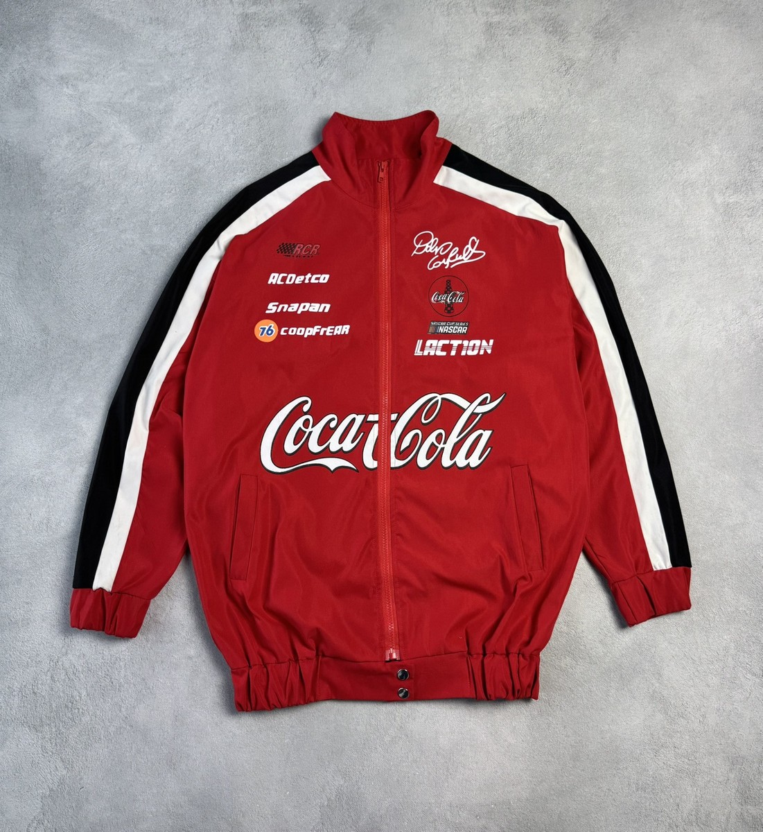 Coca Cola Nascar Mens Red Zip UP Racing Jacket Size M | eBay