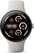 Google Pixel Watch 2 Polished Silver/Porcelain Active Band Wi-Fi Excellent Cond.