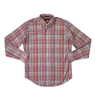 Vintage Chaps Ralph Lauren Shirt Mens 15.5 Retro Button Down Plaid Long Sleeve