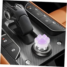 Car Push Start Button Cover, Cute Cat Paw One-Touch Start Button with Purple