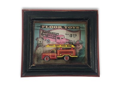 Shadows Of Yesterday Toys In The Cupboard 1997 Vandor Shadow Box Frame Firetruck