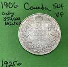 1906 Canada 🇨🇦 Silver 50 Cents Canadian Half Dollar Vf Very Fine