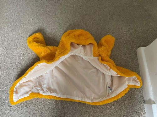 Vintage Geoffrey Savin children's 18 Months Yellow coat Faux Fur Style 1970's - Picture 3 of 5