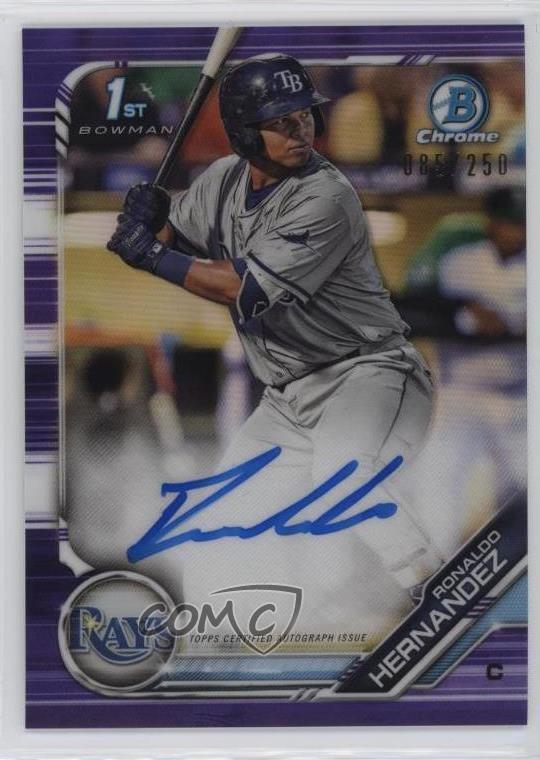 2019 Bowman Chrome Prospect Purple Refractor /250 Ronaldo Hernandez #CPA-RH Auto