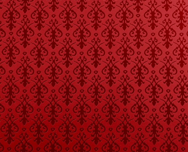 Dolls House Miniature Red And Orange Leaf Wallpaper
