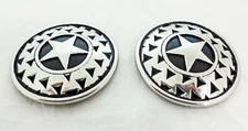 Jeremiah Watt Rasp Star Conchos Screw Back Horse Tack Pair Stainless Steel Sizes