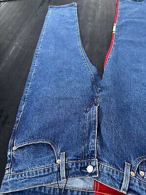 Levi's 541 Red/Blue Colorblock Spellout Levis On Back Levi's 541 Red/Blue Colorblock Spellout Levis On Back