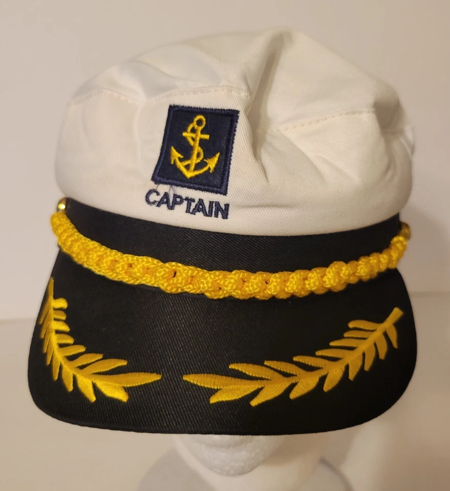 Captain Hat Marine Snapback Boat Ship Hat Sailor Navy Men Costume Hat Admiral - Image 2 of 4