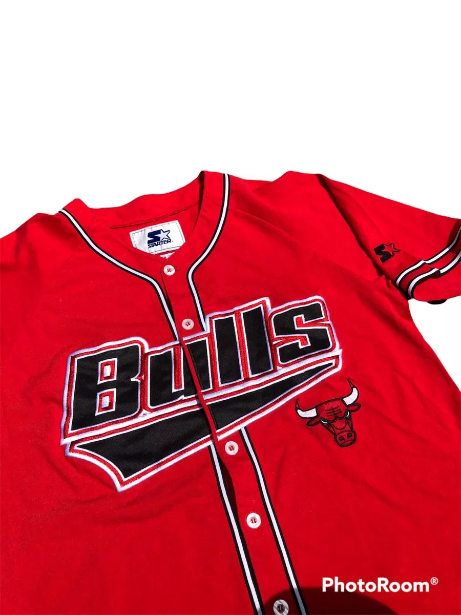 Vintage 90s Starter Chicago Bulls Baseball Jersey Size L