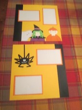 SCRAPBOOK PREMADE PAGES - HALLOWEEN - 2 12 X 12 PAGES - NEW