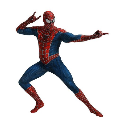 Costume Spiderman Classic vestito carnevale adulti uomo completo maschera tuta - Picture 9 of 10