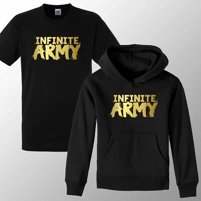 Kids Infinite Lists Army Youth Hoodie Gold Army Merch T Shirt Boys Girls 3-12yrs - Image 1 of 3