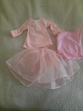 Ballet Three-Piece Outfit Pink Leotard Skirt Dress for Little Doll