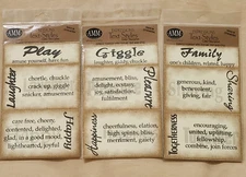 NEW 3 AMM Expressions Twill Sayings Text Styles Stickers Giggle Play Family -C