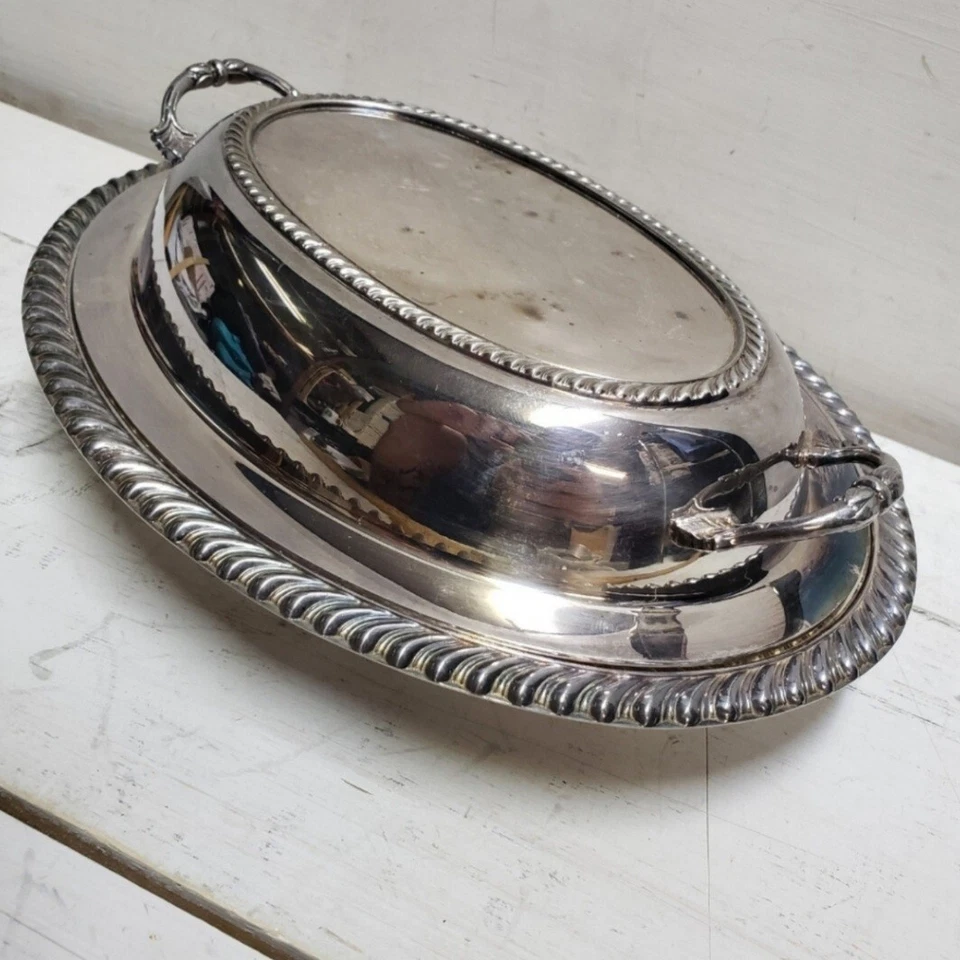 Sheffield Silver Co. (EE. UU.) de colección 3 piezas. plato para servir plata cobre galvanizado Foto 2 de 4