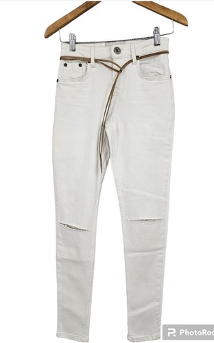 New One Teaspoon White Freebirds II Jeans Womens 23 High Waist Skinny Stretch - Picture 4 of 8