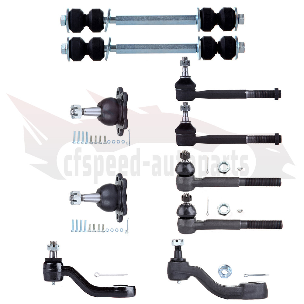 10pcs Front Upper Ball Joints Tie Rod Suspension For 1995-2000 Chevrolet Tahoe