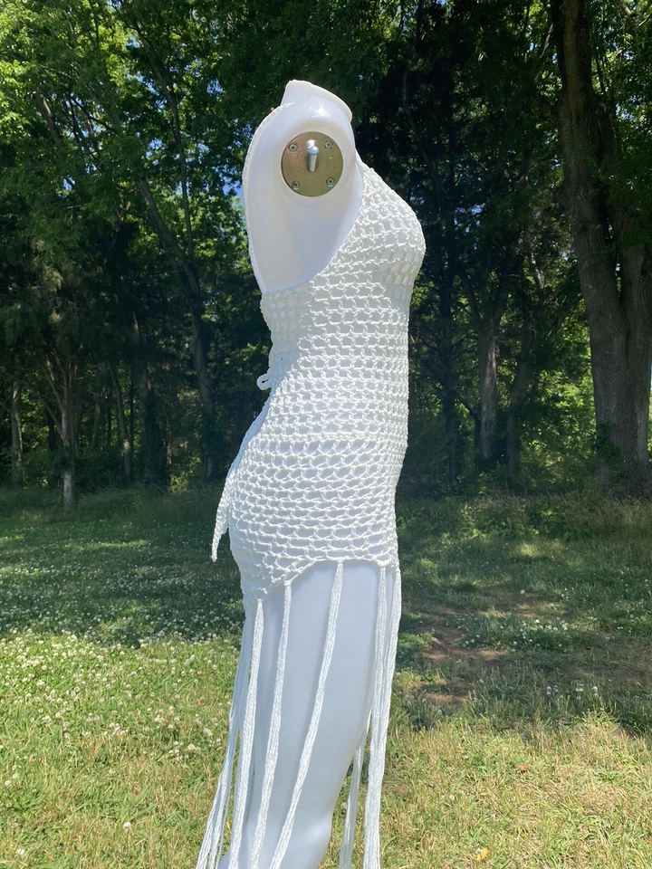 Пляж прикрытие платье XXS / XS / S - новый - ручной работы - Изображение 4 из 4