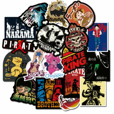 100Pcs Anime One piece Stickers Bomb Luffy Skateboard Laptop