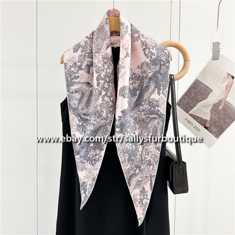 Sallys Boutique Twill Silk Jungle Print lozenge Scarf Collar NeckTie 120*45cm