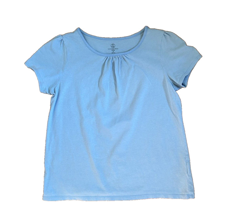 LANDS' END GIRLS BLUE TOP/T-SHIRT SIZE M (10-12)
