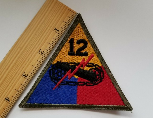 WWII Original US Army 12th Armored Battalion Patch Hellcats New 