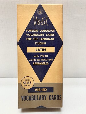 Vintage Latin Vocabulary 1000 Study Cards Original box Review Practice Test Prep