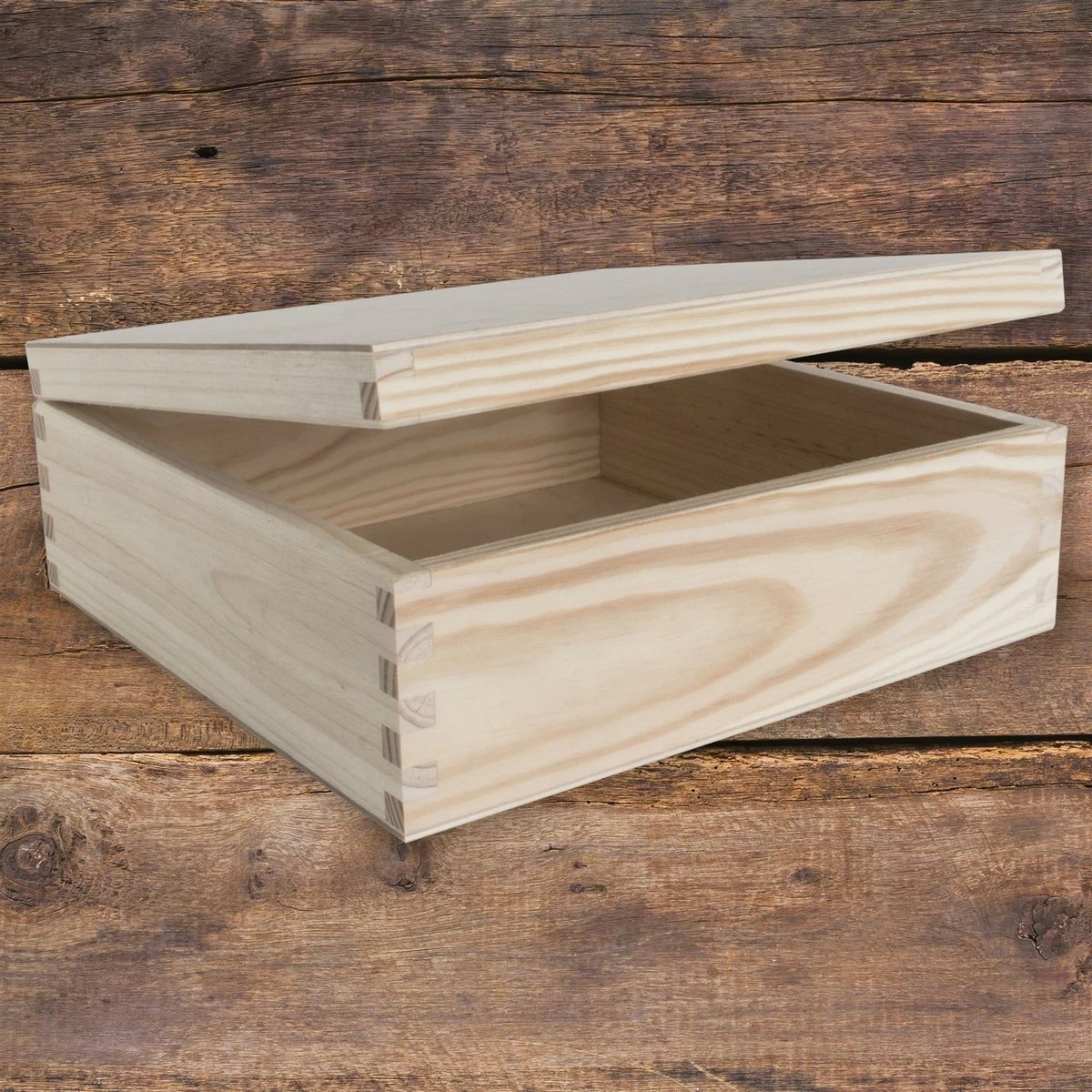 Plain square wooden box outlet