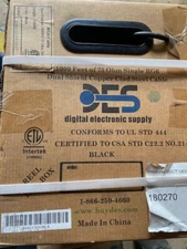 DES RG-6 Single Coax, CCS, Dish Approved, UL, 1000ft, Black, Satellite cable