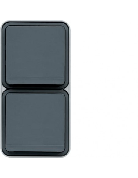 Prise double verticale cubyko Hager étanche IP55 à clapet de protection