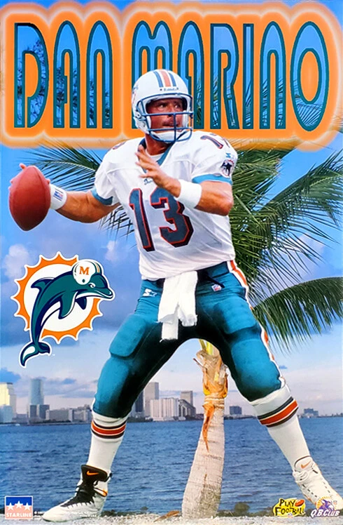 SPORTS POSTER WAREHOUSE Dan Marino PURE FLORIDA Miami Dolphins 1997 Vintage Starline NFL 22x34 POSTER