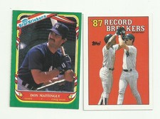 Don Mattingly 2 Baseball Card Lot - Topps & Fleer