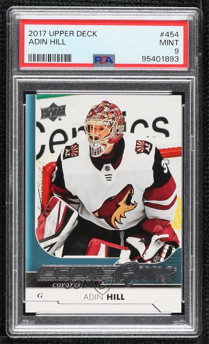 2017-18 Upper Deck Young Guns Adin Hill #454 PSA 9 MINT 08wv