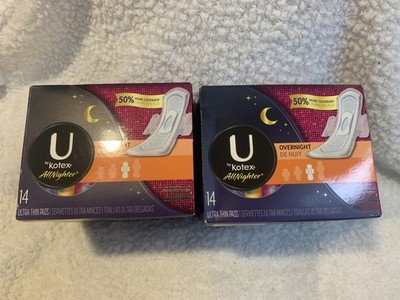 U by Kotex All Nighter Ultra Thin Pads - 14 ct - Lot of 2